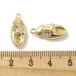 Brass Micro Pave Clear Cubic Zirconia Pendants&nbsp;KK-H460-32G