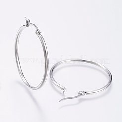 Tarnish Resistant 304 Stainless Steel Big Hoop Earrings&nbsp;EJEW-F105-07P