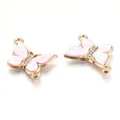 Eco-Friendly Alloy Micro Pave Clear Cubic Zirconia Links Connectors&nbsp;X-ENAM-Q437-058D-NR