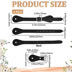 4Pcs Alloy Leather Shoelace Bands&nbsp;FIND-GF0009-28A