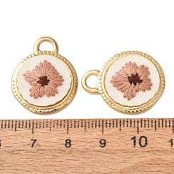 304 Stainless Steel & Cloth Embroidered Pendants&nbsp;FB-CBAFBAF-08G-02