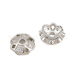 Brass Micro Clear Cubic Zirconia Bead Caps&nbsp;KK-CBA6A75-56P