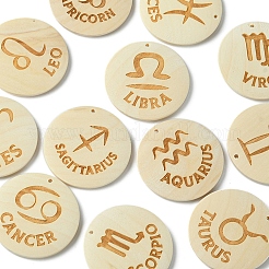 12Pcs 12 Styles Wood Pendants&nbsp;WOOD-FS0001-25