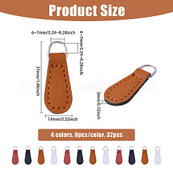 32pcs 4 Colors PU Leather Zipper Pull&nbsp;FIND-CA0010-39