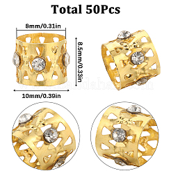 50Pcs Aluminum Dreadlocks Beads Hair Decoration&nbsp;OHAR-SC0001-03G