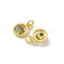Brass Pave Cubic Zirconia Charms&nbsp;KK-P325-35G