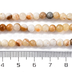 Natural Yellow Jade Beads Strands&nbsp;G-F591-17-4MM