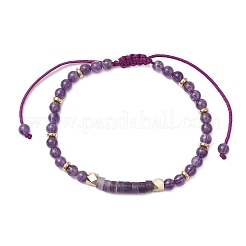 Natural Amethyst Braided Bead Bracelets&nbsp;BJEW-JB11241-01