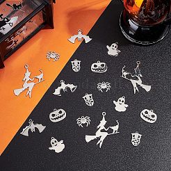 12Pcs 6 201 & 304 Styles Stainless Steel Pendants&nbsp;STAS-UN0034-14