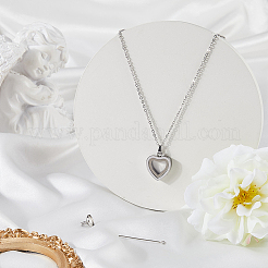 1Pc Stainless Steel Heart Pendant Urn Ashes Necklaces&nbsp;NJEW-CN0001-17P