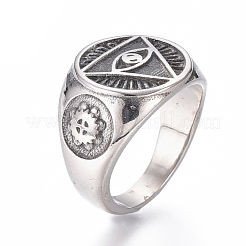 304 Stainless Steel Signet Rings for Men&nbsp;RJEW-D073-12-AS