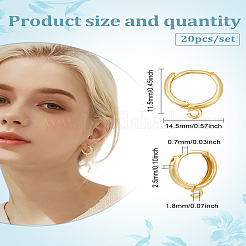 20Pcs Brass Huggie Hoop Earring Findings&nbsp;KK-LP0001-58