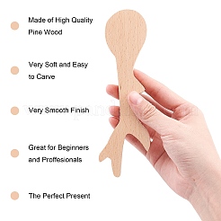 Unfinished Beech Wood Blank Spoon&nbsp;WOOD-WH0108-73