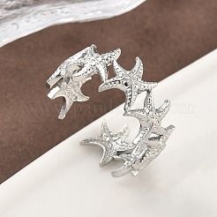 304 Stainless Steel Open Cuff Rings for Women&nbsp;RJEW-A079-03C-P