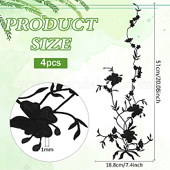 4Pcs Flower Shape Nylon Cloth Embroidery Applqiues&nbsp;PATC-FG0003-78A