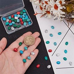 56pcs 7 styles Natural Howlite & Synthetic Turquoise & Synthetic Malachite Cabochons&nbsp;G-AR0006-07