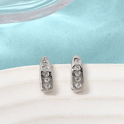 Teardrop Brass Micro Pave Clear Cubic Zirconia Stud Earrings&nbsp;EJEW-H180-26P