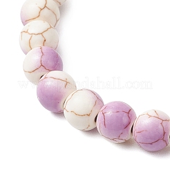 Starfish Baking Paint Synthetic Turquoise Beaded Stretch Bracelets for Women&nbsp;BJEW-JB11767