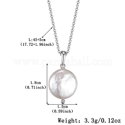 S925 Silver Freshwater Pearl Pendant Necklace Elegant Baroque Oval Shape Jewelry&nbsp;VZ4140