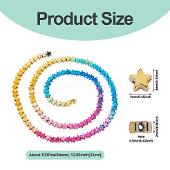 2 Strands Gradient Color Electroplated Synthetic Non-magnetic Hematite Beads Strands&nbsp;G-TA0002-86A