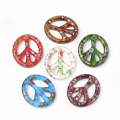 Handmade Gold Sand Lampwork Pendants&nbsp;LAMP-S189-09-B