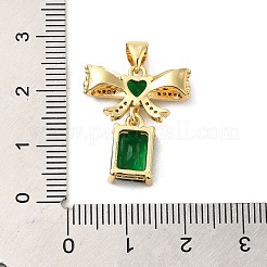 Rack Plating Brass Micro Pave Cubic Zirconia Pendants&nbsp;KK-P241-19G-03