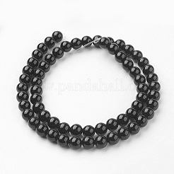 Natural Black Onyx Beads Strands&nbsp;G-G735-60-6mm-A