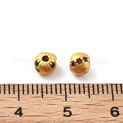 Brass Micro Pave Cubic Zirconia Beads&nbsp;KK-R216-08G-01