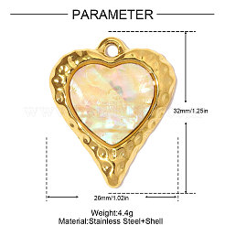 304 Stainless Steel Shell Pendants&nbsp;STAS-OY008-92G