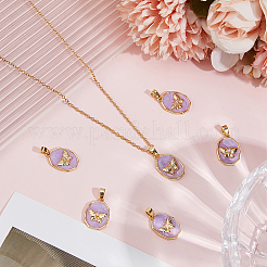 6Pcs Brass Micro Pave Cubic Zirconia Pendants&nbsp;KK-BBC0021-44