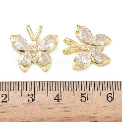 Brass Micro Pave Cubic Zirconia Pendants&nbsp;KK-L256-02G