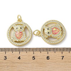 Brass Micro Pave Clear Cubic Zirconia Pendants&nbsp;KK-C045-04G