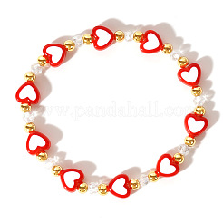 Acrylic Heart Beads Stretch Bracelets&nbsp;OE2988-1