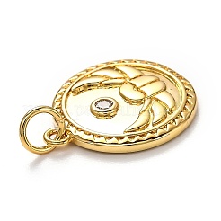 Brass Micro Pave Clear Cubic Zirconia Pendants&nbsp;KK-B028-06G