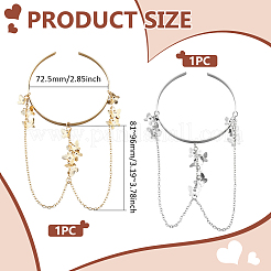 2Pcs 2 Colors Iron Upper Arm Cuff Bangles for Women&nbsp;AJEW-HY0002-61B