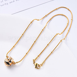PVD Vacuum Plating 304 Stainless Steel Round Snake Chain Necklace&nbsp;NJEW-S420-009B-G