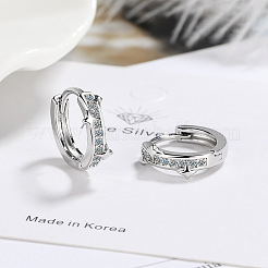 Brass Micro Pave Clear Cubic Zirconia Hoop Earrings&nbsp;FS-WG5E6AE-01