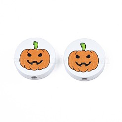Halloween Printed Natural Wood Beads&nbsp;WOOD-T021-91