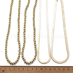 4Pcs 4 Styles CCB Plastic Round Beaded Necklaces and Iron Snake Chain Necklaces&nbsp;NJEW-V003-07G