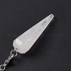 Natural Quartz Crystal Hexagonal Pointed Cone Dowsing Pendulum Pendants&nbsp;G-G983-05P-08