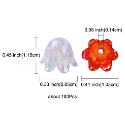 6-Petal Imitation Jelly Acrylic Bead Caps&nbsp;JACR-FS0001-02