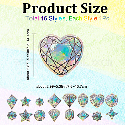 16Pcs Colorful Suncatcher Rainbow Prism Electrostatic Glass Stickers&nbsp;DIY-WH0409-69A