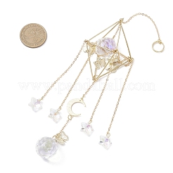 Brass Butterfly & Rhombus Hanging Suncatchers&nbsp;HJEW-JM04251