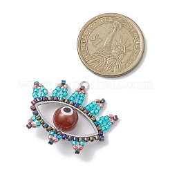 Seed Glass & Lampwork Pendant&nbsp;PALLOY-MZ00242-01