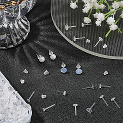Plastic/Resin Flat Round Stud Earring Findings&nbsp;KY-SP0001-46