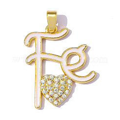 Brass Micro Pave Clear Cubic Zirconia Pendants&nbsp;CU-OY001-58G