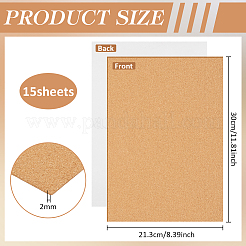 15Pcs Self-adhesive Sticker Cork Board&nbsp;AJEW-BC0011-01