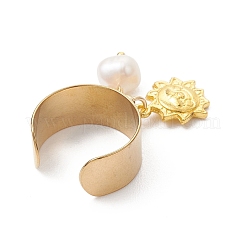 304 Stainless Steel and Alloy Pendants Cuff Rings for Women&nbsp;RJEW-JR00987