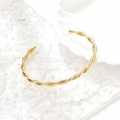 Ion Plating(IP) 304 Stainless Steel Twisted Rope Cuff Bangles&nbsp;BJEW-P296-01G