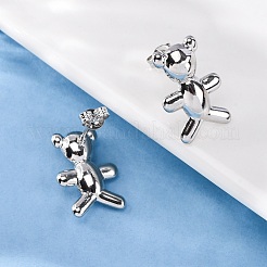 Bear Brass Stud Earrings&nbsp;EJEW-D322-04P